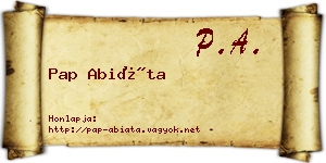 Pap Abiáta névjegykártya